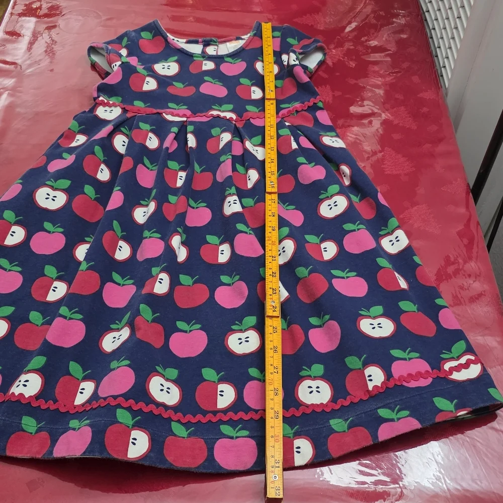 Gymboree Girls Apple Print Peplum Fall Back to School Dress Size 10